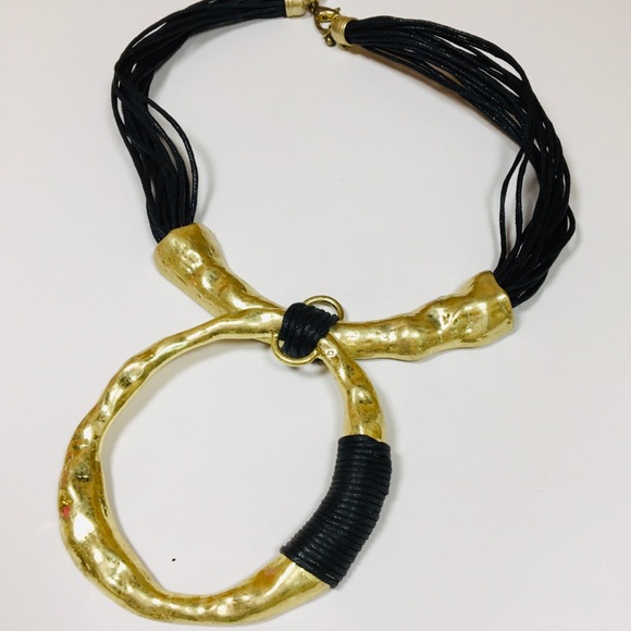 Bold black & Gold Necklace - Picture 1 of 3